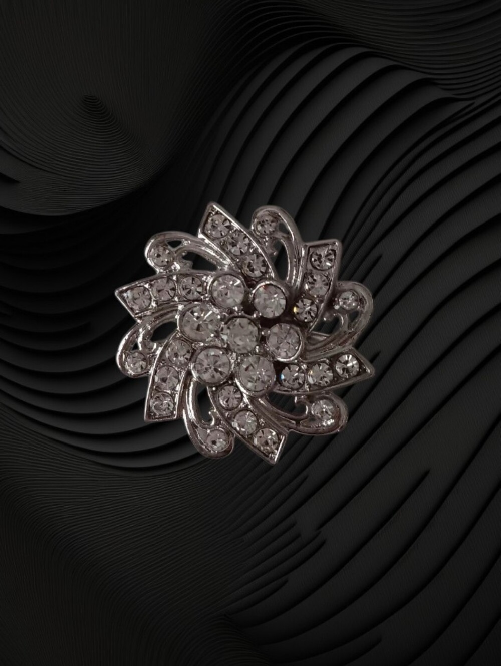 Silver Flower Brooch Pin